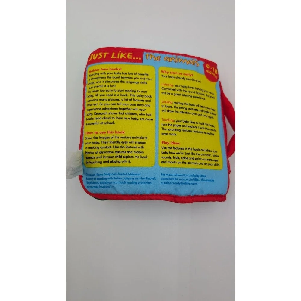 Baby Cloth Book Just Like The Animals Ready For Life Ages 0-18 Months Soft Book